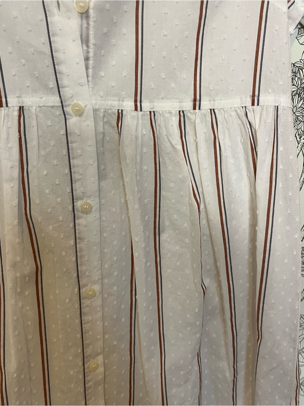 Madewell nwt cotton Stripe button up summer Shirt Dress fully lined XS - Picture 6 of 11